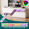 White 140CM TV Cabinet with LED Lights Entertainment Centre TV Stand Media Xfyfq