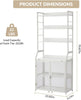 2in1 Bookshelf Desk with Storage Shelf Metal Bookcase Floor Standing Office Desk