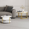 Set of 2 Nesting Coffee Tables Round Stacking Sofa Side Tables for Living Room