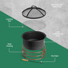 Fire Pit, 2 in 1 Firepit with BBQ Cooking Grill for Garden & Patio