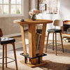 Round Bar Table, 39.4" H High Top Cocktail Bistro Pub Table with Metal Footrest