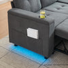 Sofa Bed Pull Out Sectional Couch Bed Convertible Settee with Storage, Grey