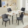 2-Piece Dining Chairs w/ Linen or Velvet Padded Seats, Wood Legs+High Back