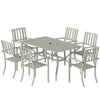7 Pieces Garden Dining Set with Stackable Chairs with Umbrella Hole