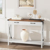 Console Table with 2 Drawer Storage Shelf Accent Wood Entryway Table Sofa Table