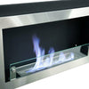 Bio Ethanol Fireplace Recessed Wall Mounted Stainless Steel Glass Biofire Heater