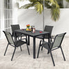 Costway 120 cm Wicker Dining Table Patio Rectangular Rattan Table for 6 people