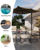 2Pcs Aluminum Patio Armchairs Set Thick Cushion Outdoor Garden Sofa Chairs
