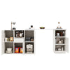 Kitchen Island Breakfast Bar Dining Table with Storage Cabinet Cupboard White