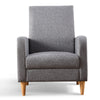 Accent Chair Wingback Armchair with Wood Frame for Living Room Grey New