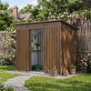 4x8FT Garden Shed Metal Pent Roof Outdoor Storage House With Free Foundation Kit
