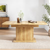 EXTENDABLE DINING TABLE RECTANGULAR KITCHEN DINING ROOM TABLE WITH STORAGE, OAK