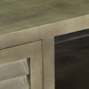 TV Cabinet Solid Wood Grey with Brass 110x30x48 Z3P3