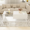 Modern LED Coffee Table High Gloss Wooden Drawer Storage Living Room Furniture