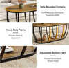 2-Tier Oval Coffee Table Industrial Wooden Center Cocktail Table for Living Room
