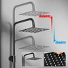 Exposed Shower Taps Mixer Valve Black Bathroom Square Twin Head Bar Shower Set