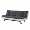 Fabric Sofa Bed 3 Seater Grey Charcoal Duo Contrast Fabric Chrome Legs Recliner