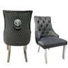 Set of 2/4/6/8 Dining Chairs, Plush Velvet Tufted Bentley Chairs and Studded