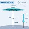2.7M Garden Parasol Sun Shade Canopy Patio Outdoor Umbrella Crank Tilt UPF 50+