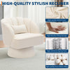 360° Swivel Accent Chair Upholstered Barrel Chair w/Striped Backrest Living Room