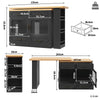 Extendable Dining Bar Table, with Storage Cabinet Cupboard & 3 Tier Spice Rack