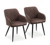Velvet Dining Chairs Padded Set of 1/2 Metal Legs Kitchen Home Office Multicolor