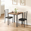 3-Piece Dining Table Set for 2 - Small Space Kitchen Table & Chairs Metal Frame