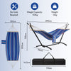 Hammock with Stand, Blue 1 Person Hammock with Adjustable Frame, VonHaus