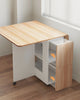 Mondeer 3-in-1 Folding Dining Table and 4 Chairs Set w/ Storage Shelf Drop Leaf