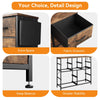 Chest of Drawers with 10 Fabric Drawers Tall Storage Unit Metal Frame Wooden Top