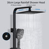 Bathroom Thermostatic Shower Mixer Set 12" Shower Head Matte Black Exposed Valve