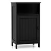 Freestanding Storage Organizer Wooden Bathroom Floor Cabinet-Black