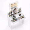 Dressing Table Makeup Vanity Set Desk with 9 Bulbs Mirror 2 Drawer Stool Dvaptti