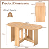 Folding Multifunction Table Drop Leaf Extendable Dining Table-Natural