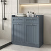 Double Tilt-Out Laundry Hamper Cabinet with 2 Drawers-Grey