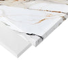 Halo High Gloss Dining Table In White And Milo Marble Effect