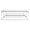Balnain Clear Glass Coffee Table With Chrome Frame