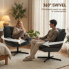 Accent Chair with Footstool, Modern Swivel Lounge Chair, Refurbished
