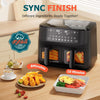9L Dual Air Fryer XL Large Capacity 9-in-1 Touch Screen Smart Cooking Black
