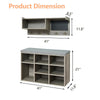 Gray Hall Tree with Padded Seat,Coat Rack & 9 Storage Cubbies,Shoe Storage Bench