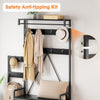 Coat Rack Shoe Bench with Storage Cubbies, Hooks & Top Shelf，Entryway Organizer