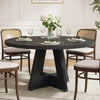 Round Dining Table for 4, 47-Inch Farmhouse Circle Kitchen Table for Dinner Room