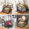 1 Set Iron Wood Mini Refrigerator Storage Rack Living Room Snack Trolley Kitchen