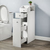 Bathroom Slim Floor Cabinet Narrow Wooden Storage Cupboard Toilet with Drawer Xp