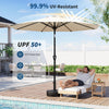 2.7M Garden Parasol Sun Shade Canopy Patio Outdoor Umbrella Crank Tilt UPF 50+