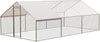 Metal Chicken Coop with Run Walk-in Poultry Cage Chicken Pen Duck Rabbit House