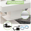 White LED Coffee Table High Gloss Cocktail Table Modern Living Room Rectangle