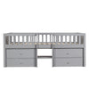 3ft Single Wooden Bed with Storage Drawers Children's Toddler Mid Sleeper, Grey