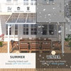 Aluminium Lean-To Gazebo, Wall-Mounted Hardtop Roof Pergola for Garden & Patio
