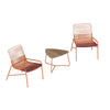 COSTWAY 3 Piece Patio Bistro Set Outdoor Rattan Furniture Set-Orange